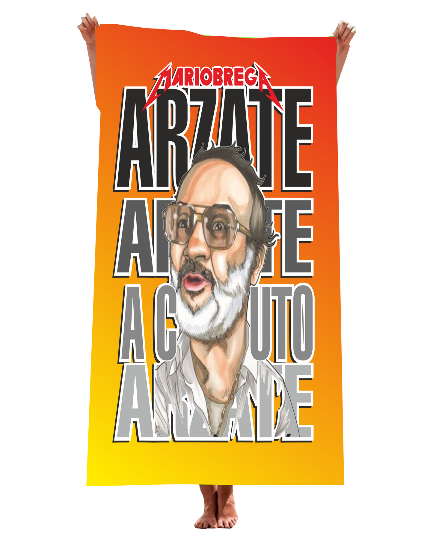 Telo per il mare, piscina. palestra con stampa arzate di Mario brega