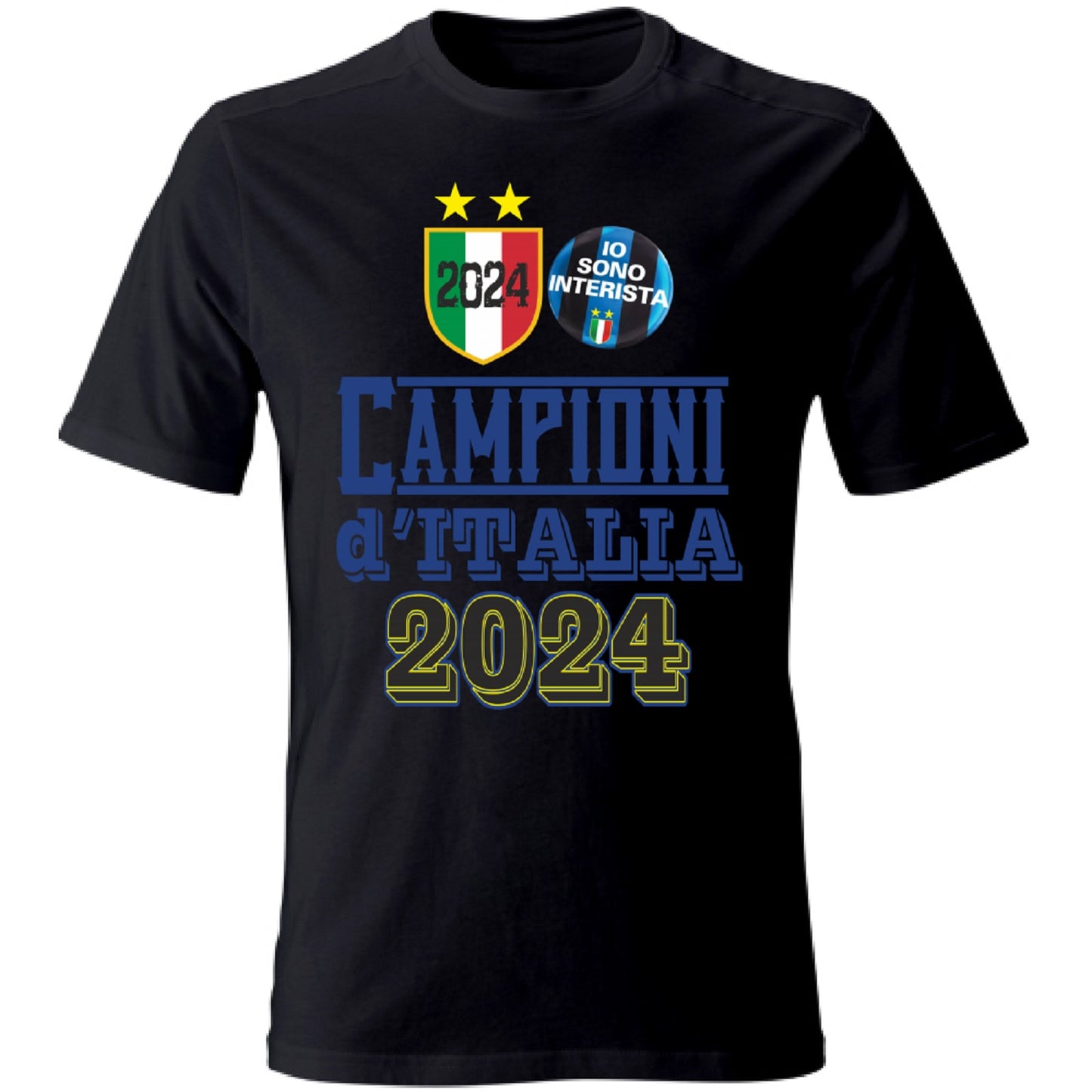 Maglietta unisex manica corta in cotone e stampa Inter Campioni d'Italia 2024