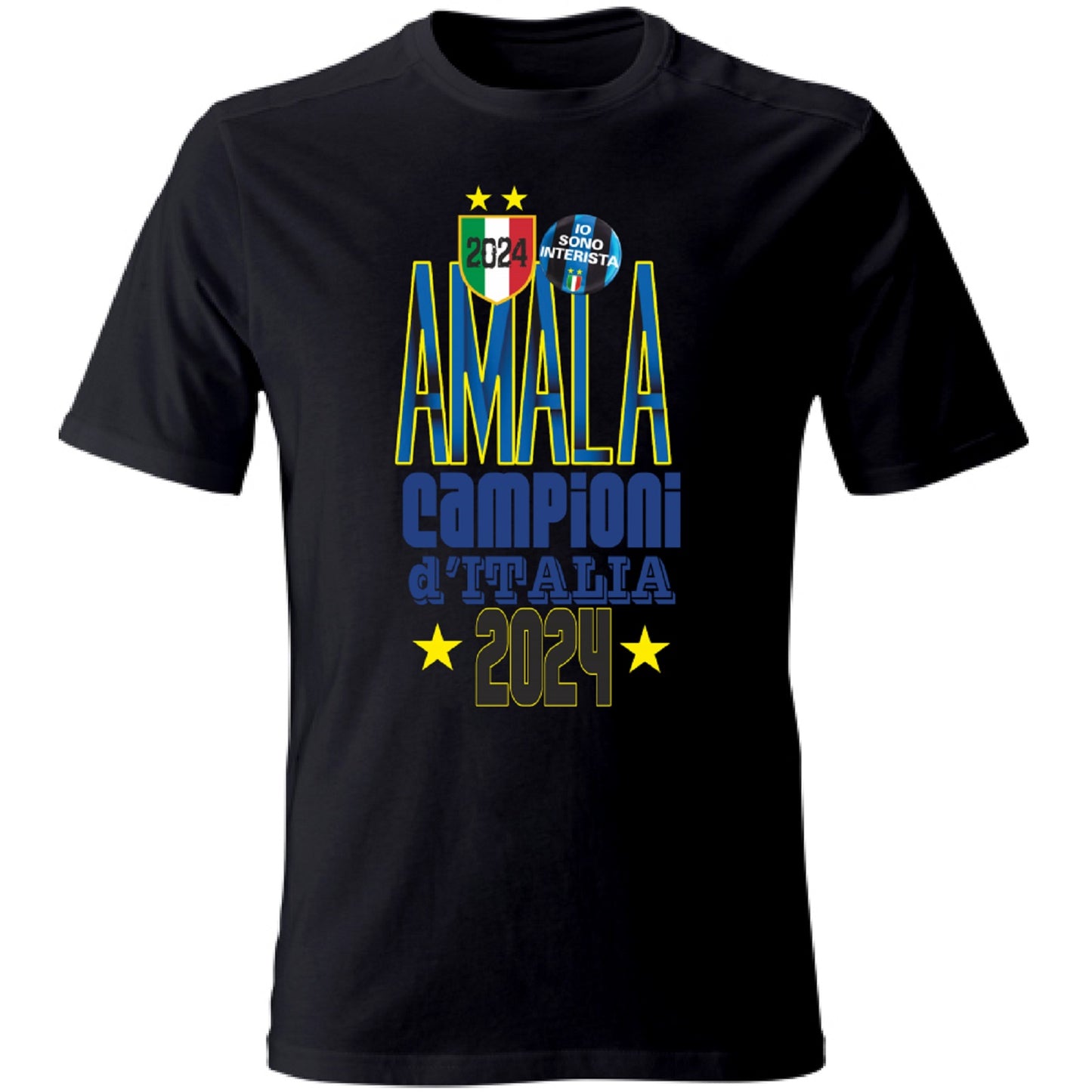 Maglietta unisex manica corta in cotone e stampa Inter Campioni d'Italia 2024