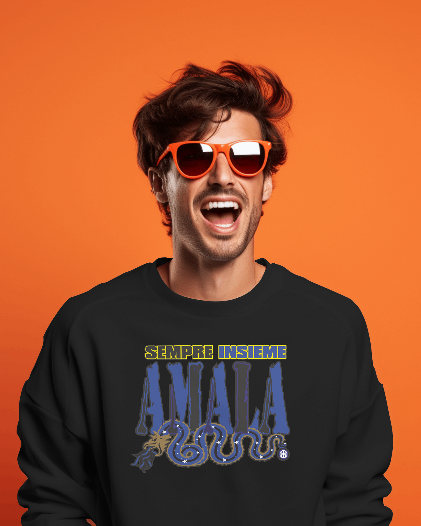 Felpa girocollo Fashion con stampa Amala pazza Inter