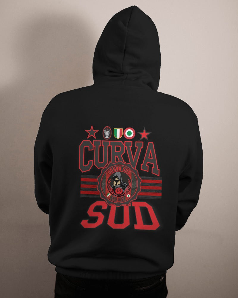 Felpa CON MARSUPIO E CAPPUCCIO DA ADULTO con stampa curva SUD sia retro che davanti