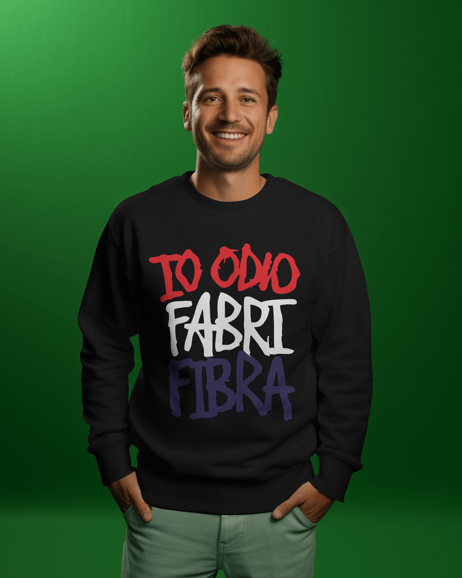 Felpa girocollo Fashion unisex io odio fabri fibra magliettopoli2023