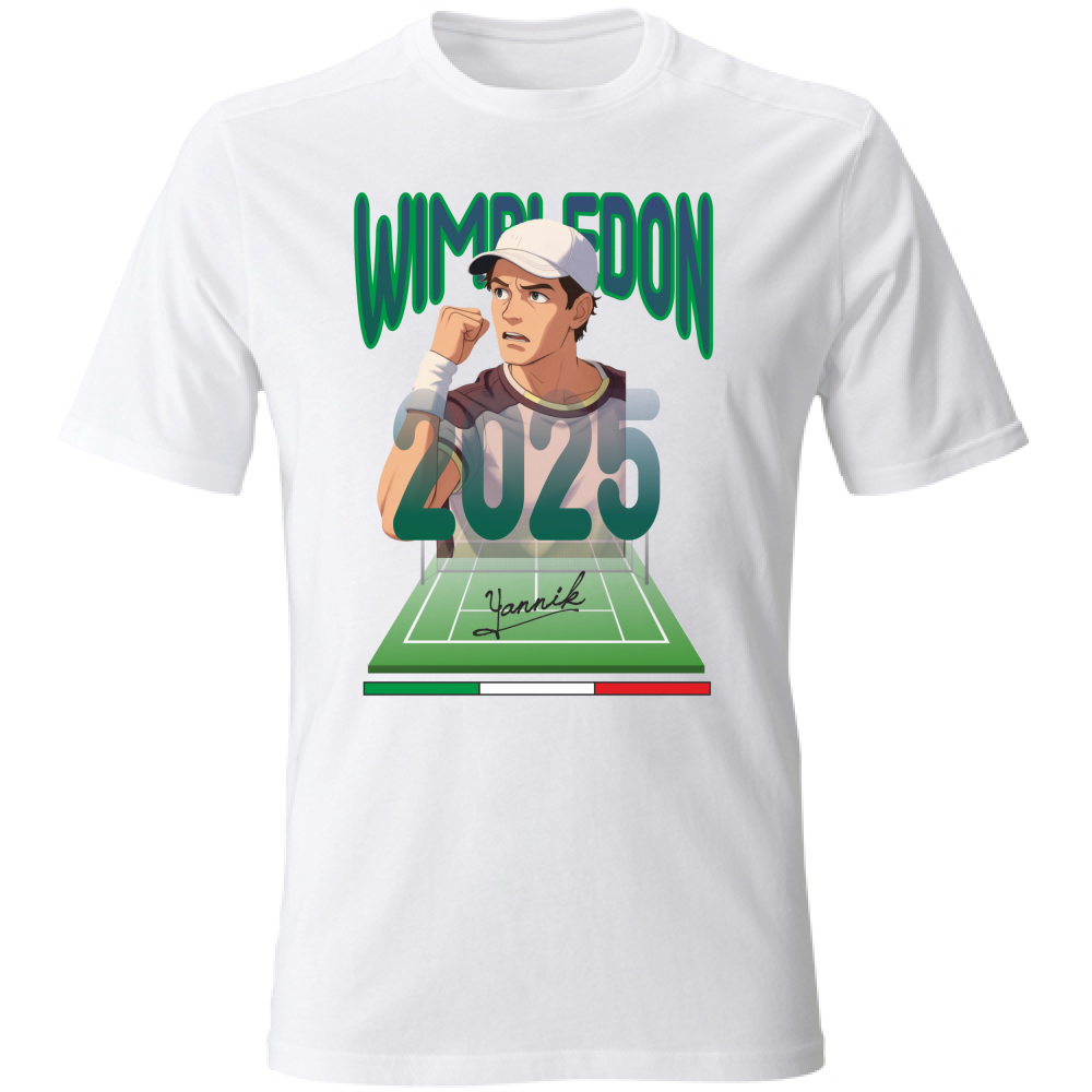 Maglietta BIANCA Sinner e Wimbledon 2025
