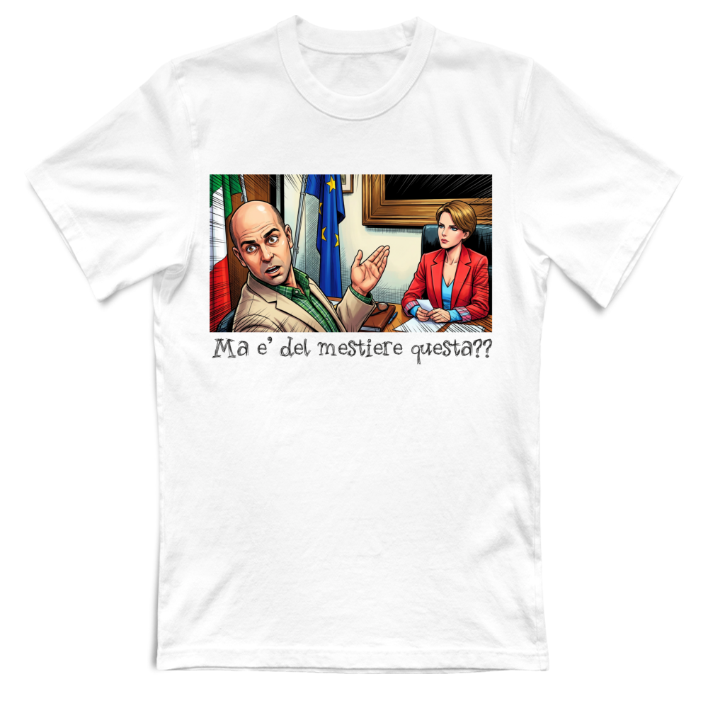 Maglietta BIANCA con la stampa Checco ZALONE