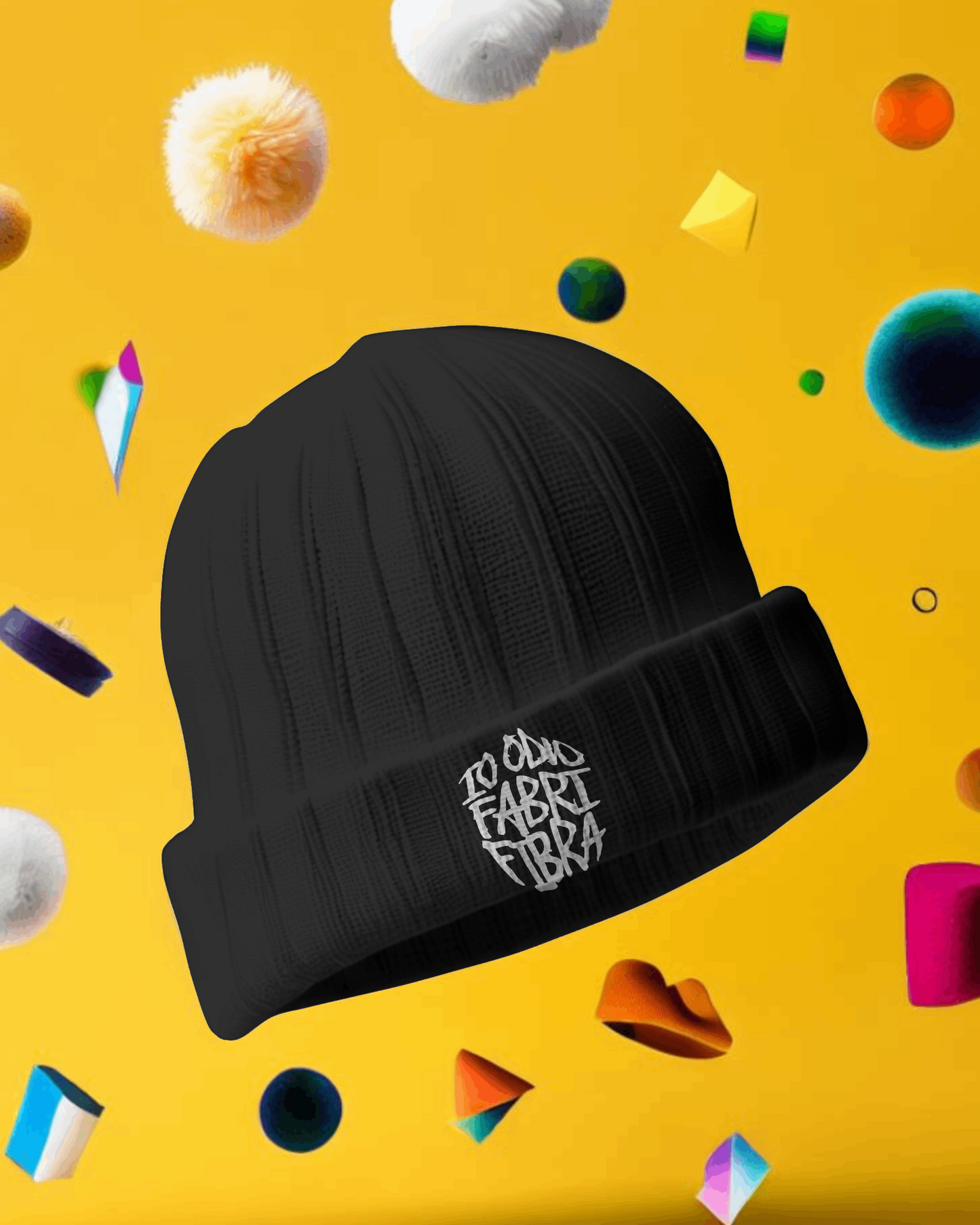 Cappellino invernale in maglia con stampa Ministero dell'inferno