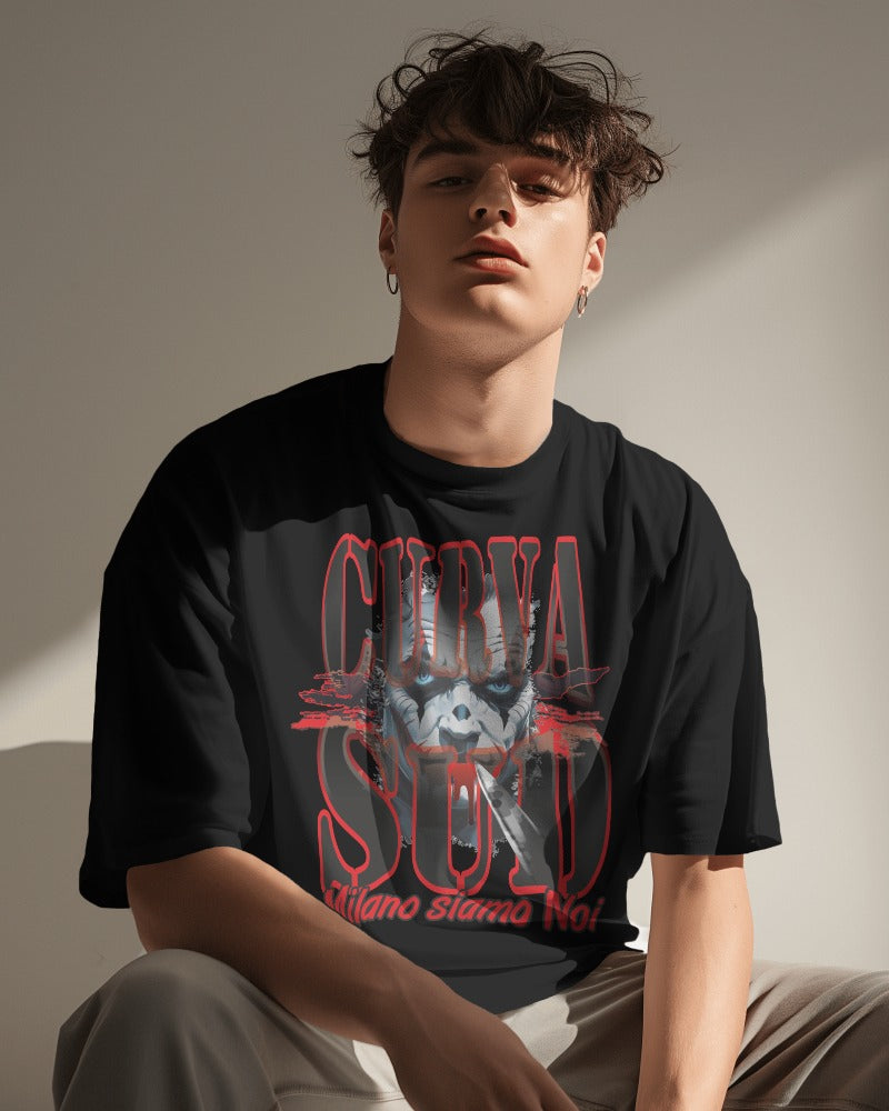 Maglietta unisex 100% cotone organico con stampa CURVA SUD MILANO