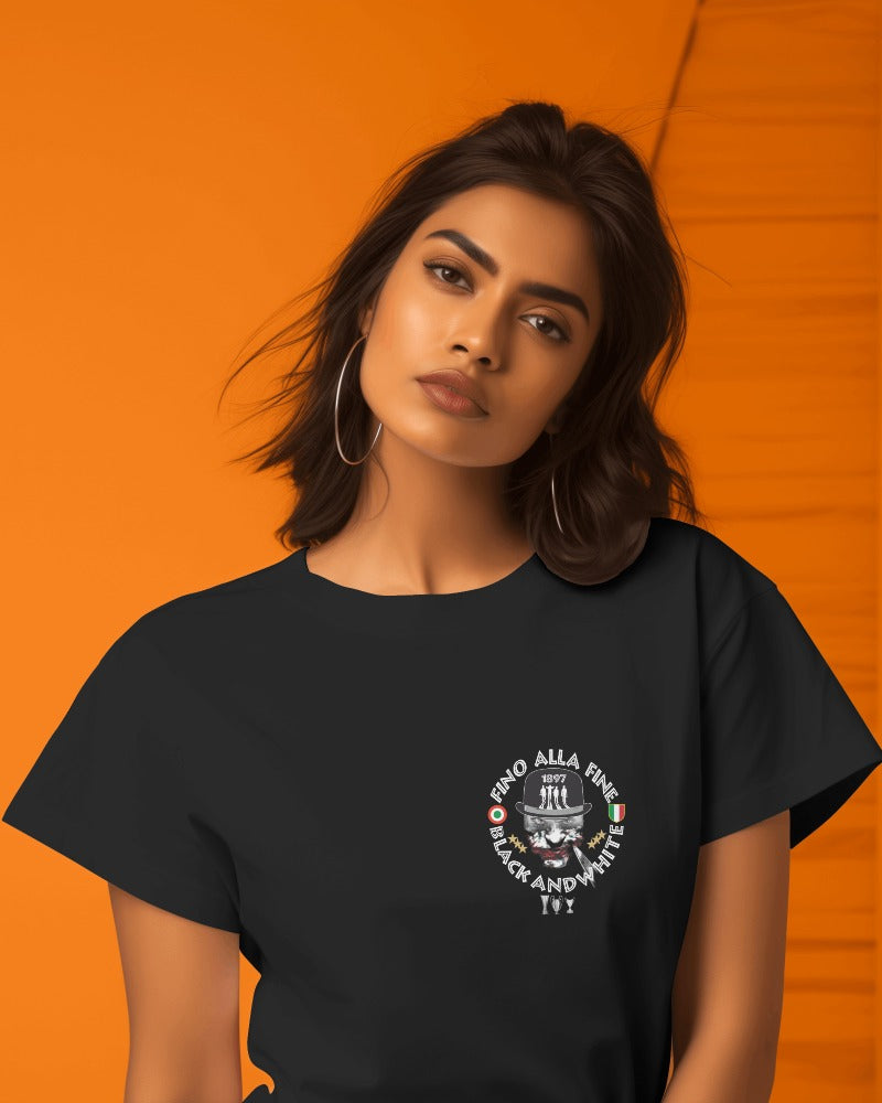 Maglietta Unisex Bianca o Nera per Il Tifoso Bianco Nero