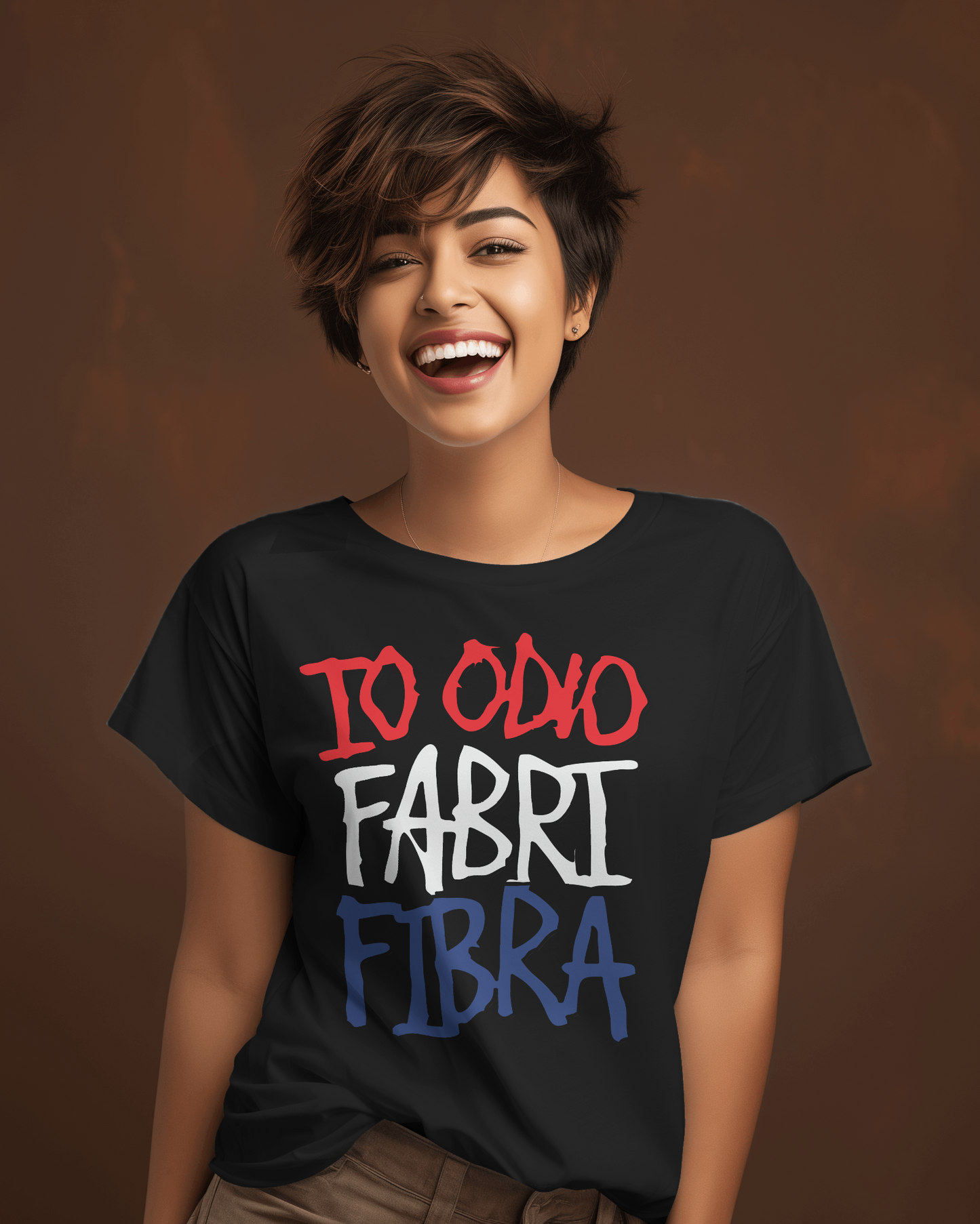Maglietta unisex 100% cotone organico io odio fabri fibra