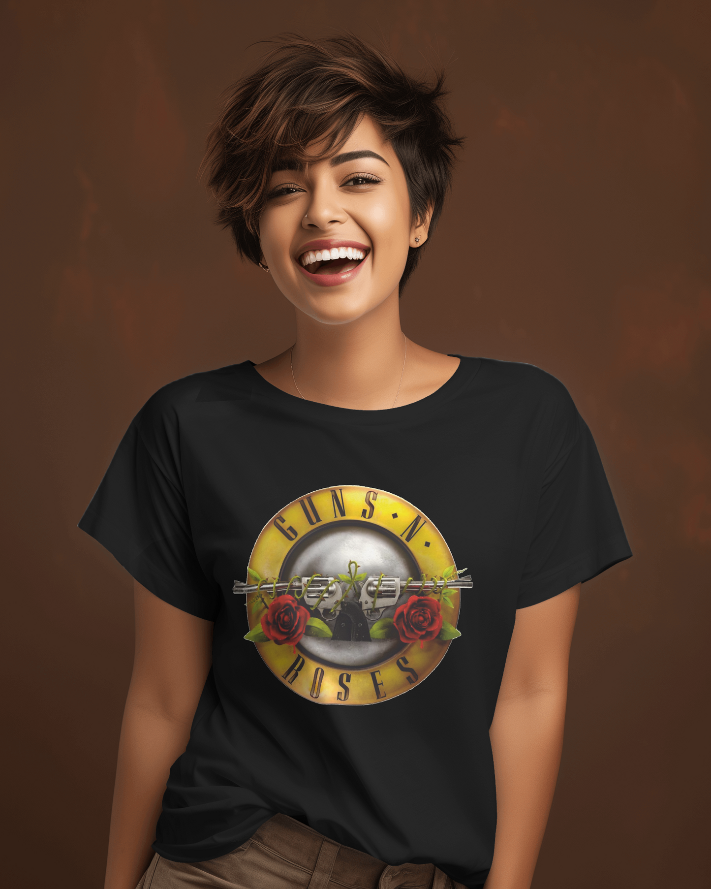 MAGLIETTA IN 100% COTONE UOMO/DONNA GUNS ROSES