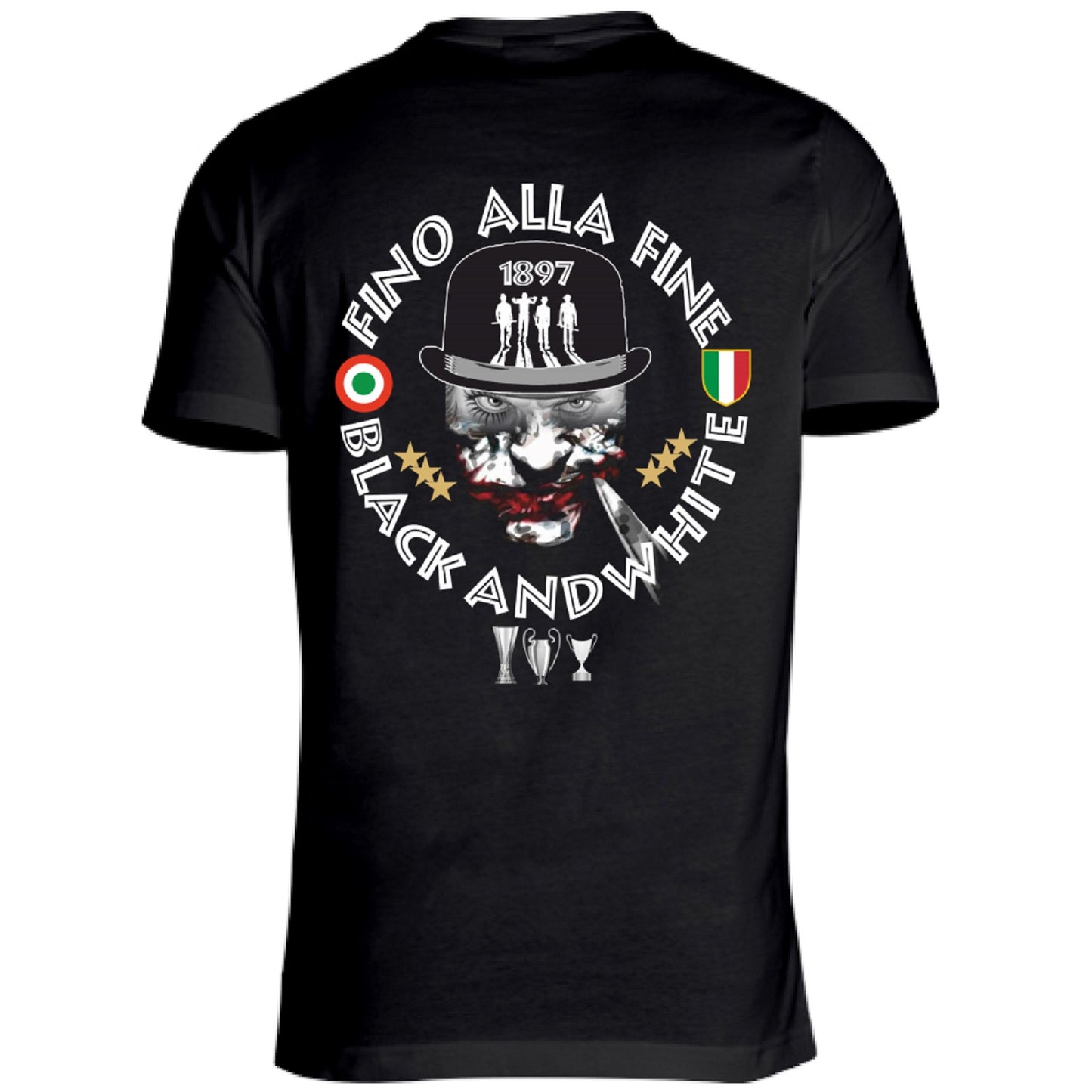 Maglietta Unisex Bianca o Nera per Il Tifoso Bianco Nero