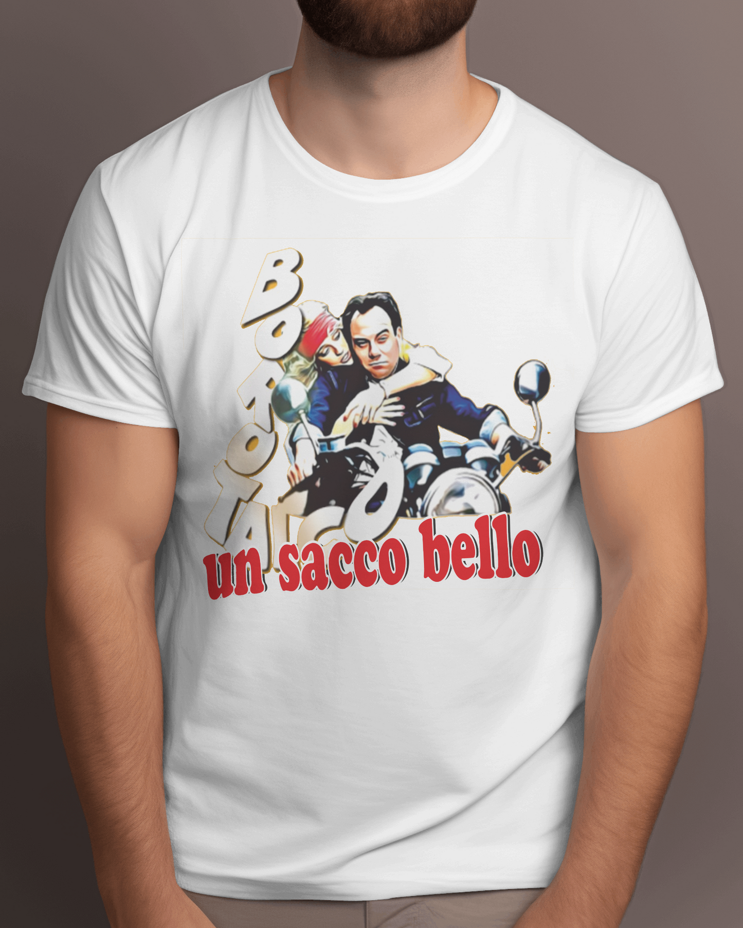 Maglietta bianca con stampa Borotalco