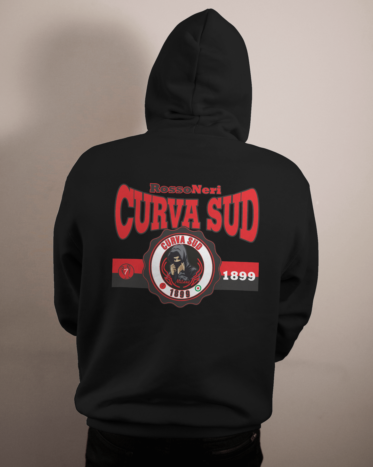 l Felpa CON MARSUPIO E CAPPUCCIO DA ADULTO con stampa curva SUD sia retro che davanti