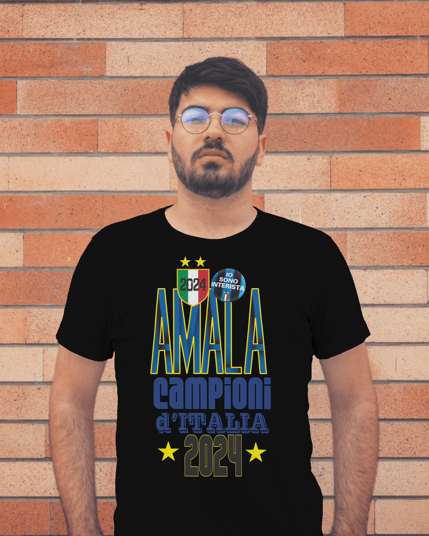 Maglietta unisex manica corta in cotone e stampa Inter Campioni d'Italia 2024