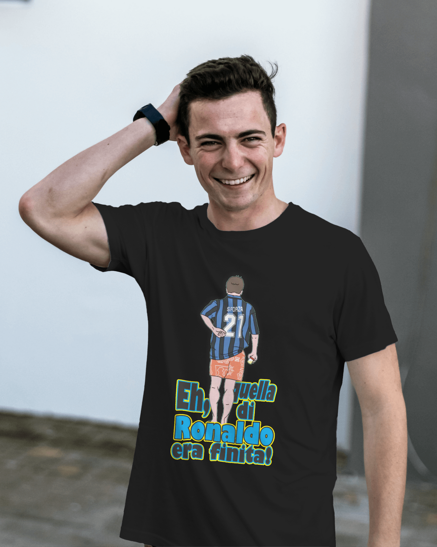 Maglietta unisex 100% cotone organico Stampa "quella di Ronaldo era finita"