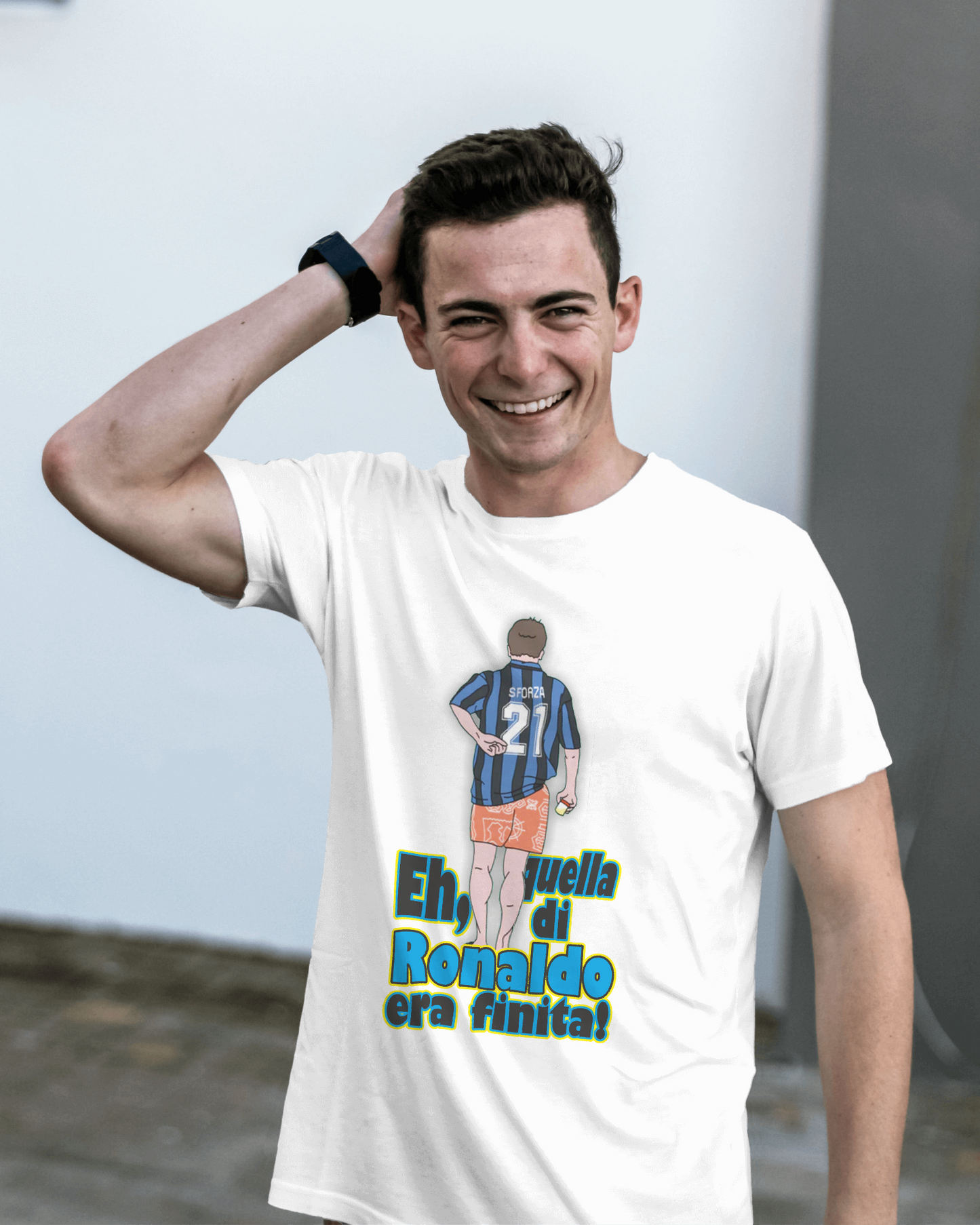 Maglietta unisex 100% cotone organico Stampa "quella di Ronaldo era finita"