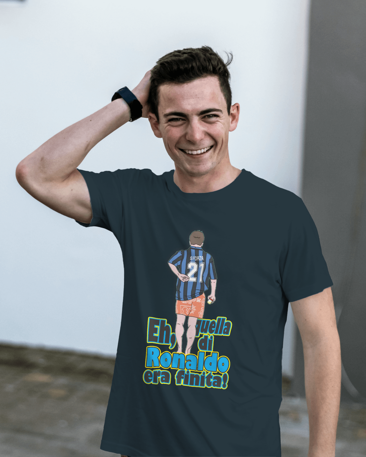 Maglietta unisex 100% cotone organico Stampa "quella di Ronaldo era finita"