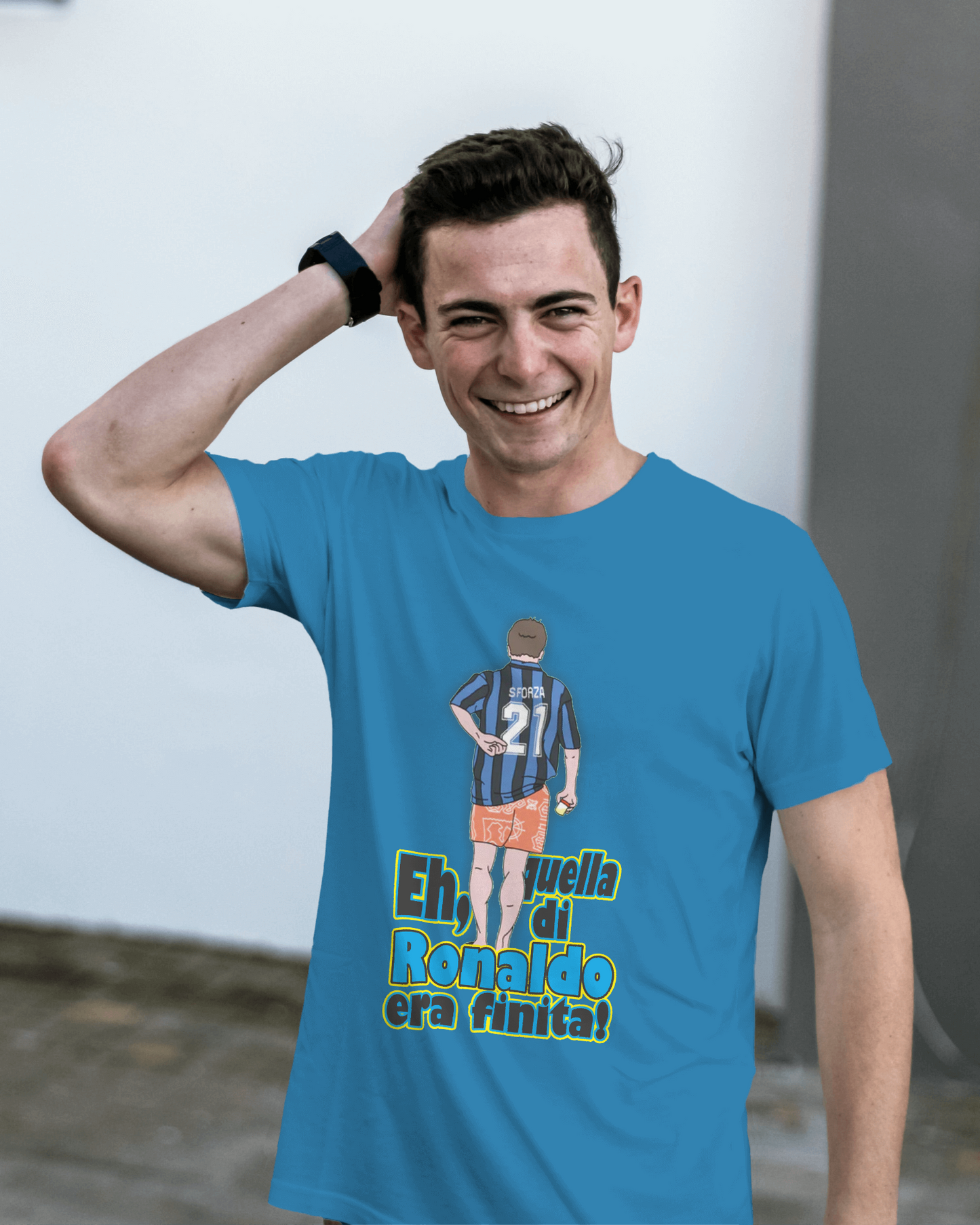 Maglietta unisex 100% cotone organico Stampa "quella di Ronaldo era finita"