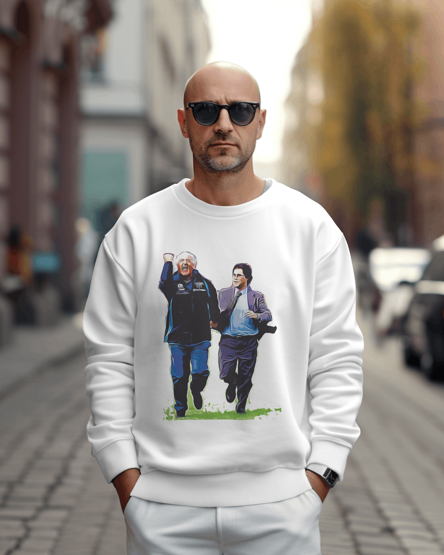 Felpa girocollo Fashion con stampa La corsa di Mazzone