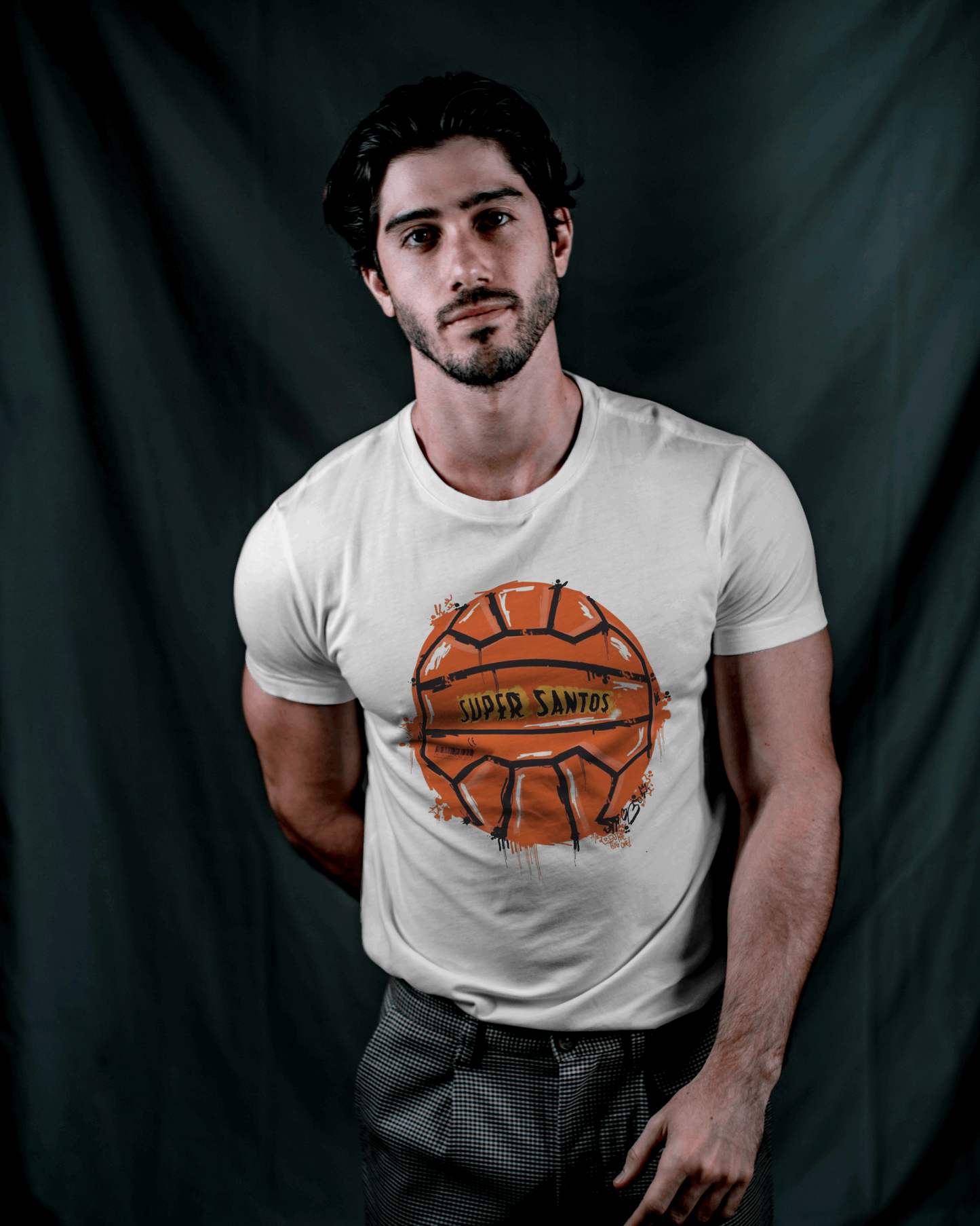 MAGLIETTA IN 100% COTONE CLASSICO UNISEX MADE IN ITALY stampa super santos