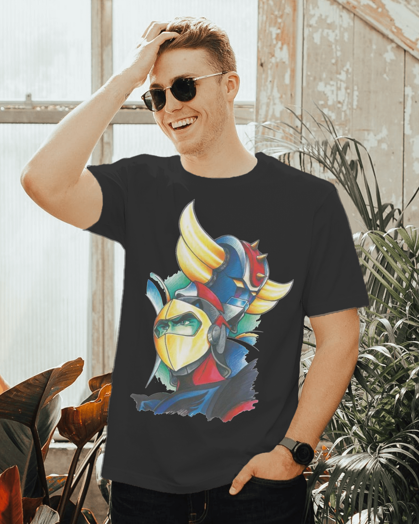 MAGLIETTA IN 100% COTONE UOMO/DONNA STAMPA GOLDRAKE