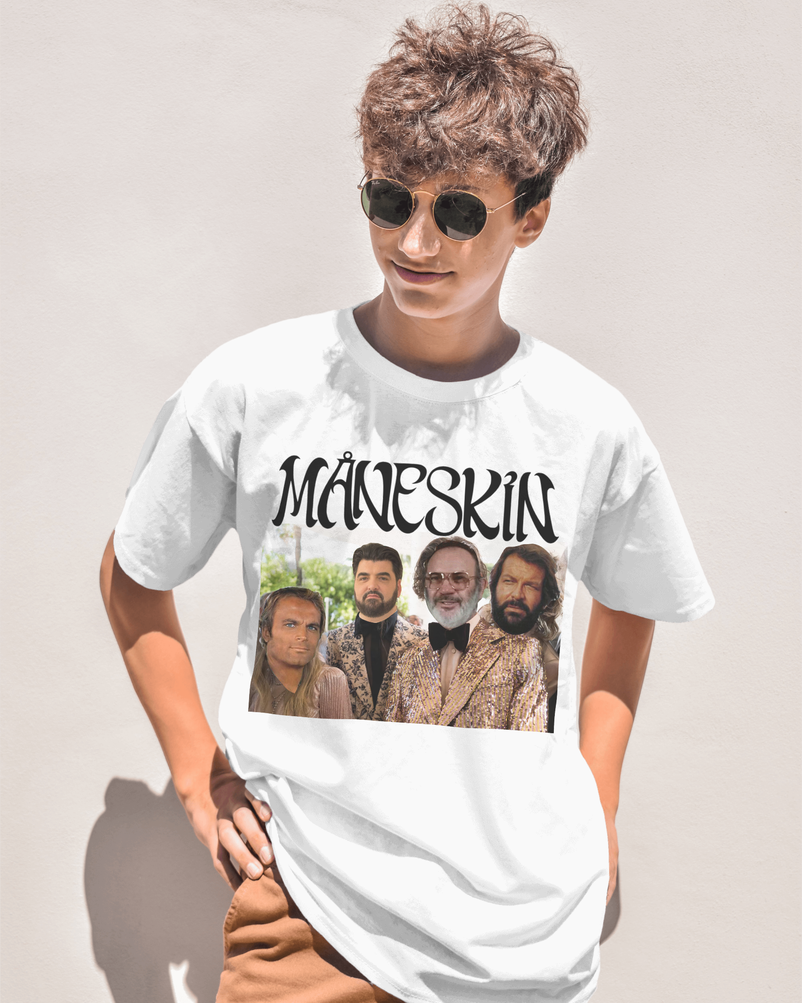 Maglietta unisex 100 cotone organico con stampa MANESKIN