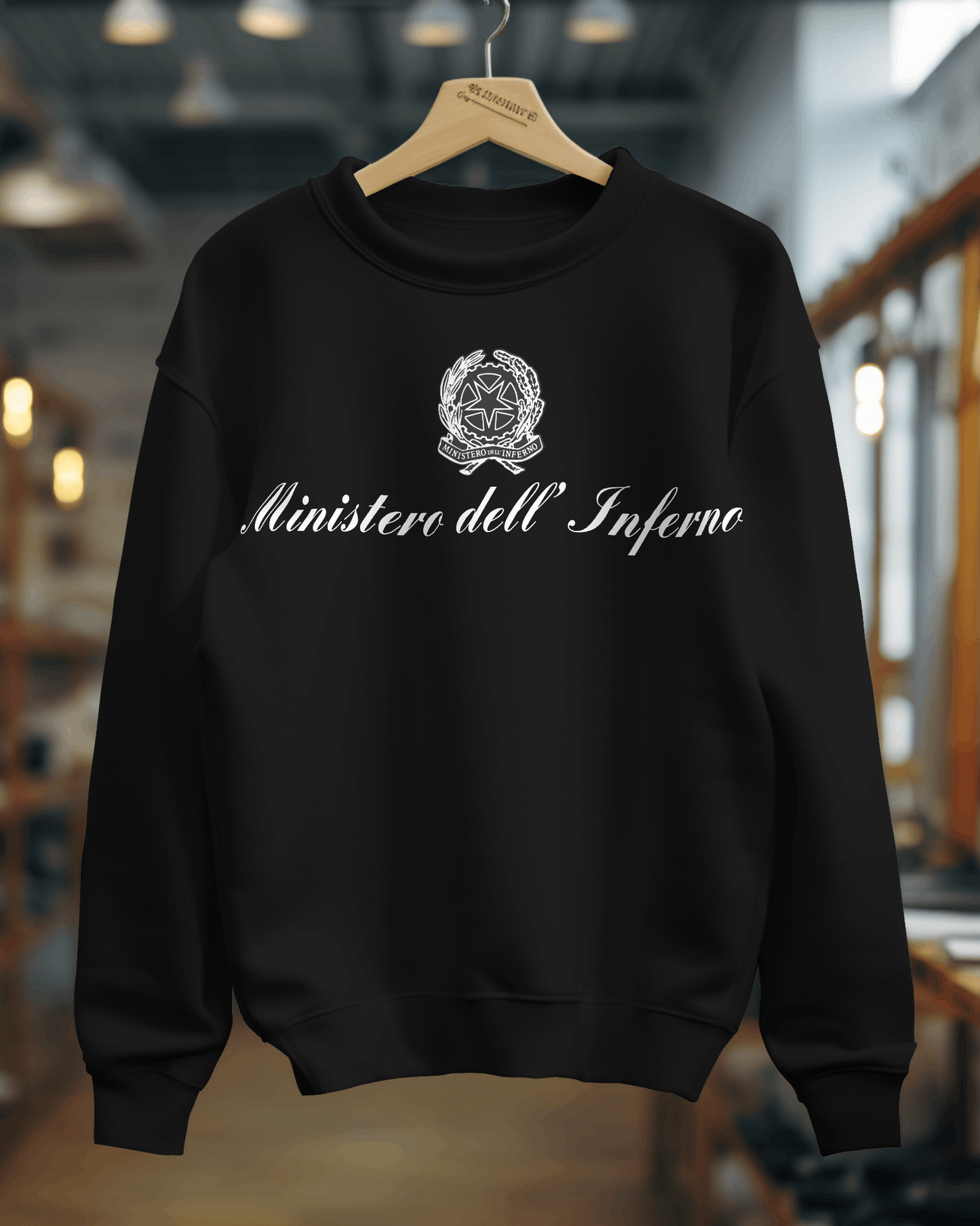 Felpa girocollo Fashion con stampa ministero dell'inferno