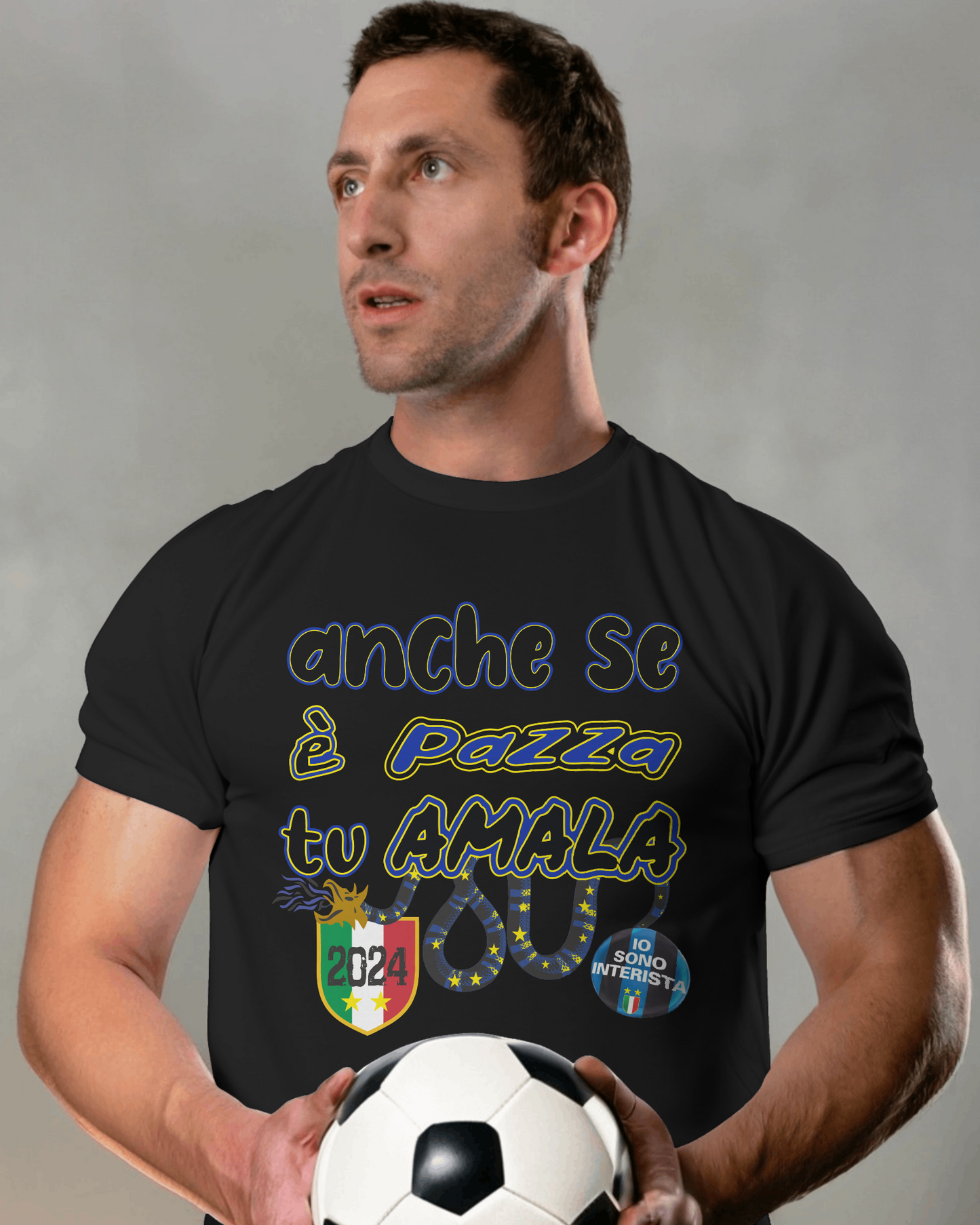 Maglietta unisex manica corta in cotone e stampa Inter Campioni d'Italia 2024