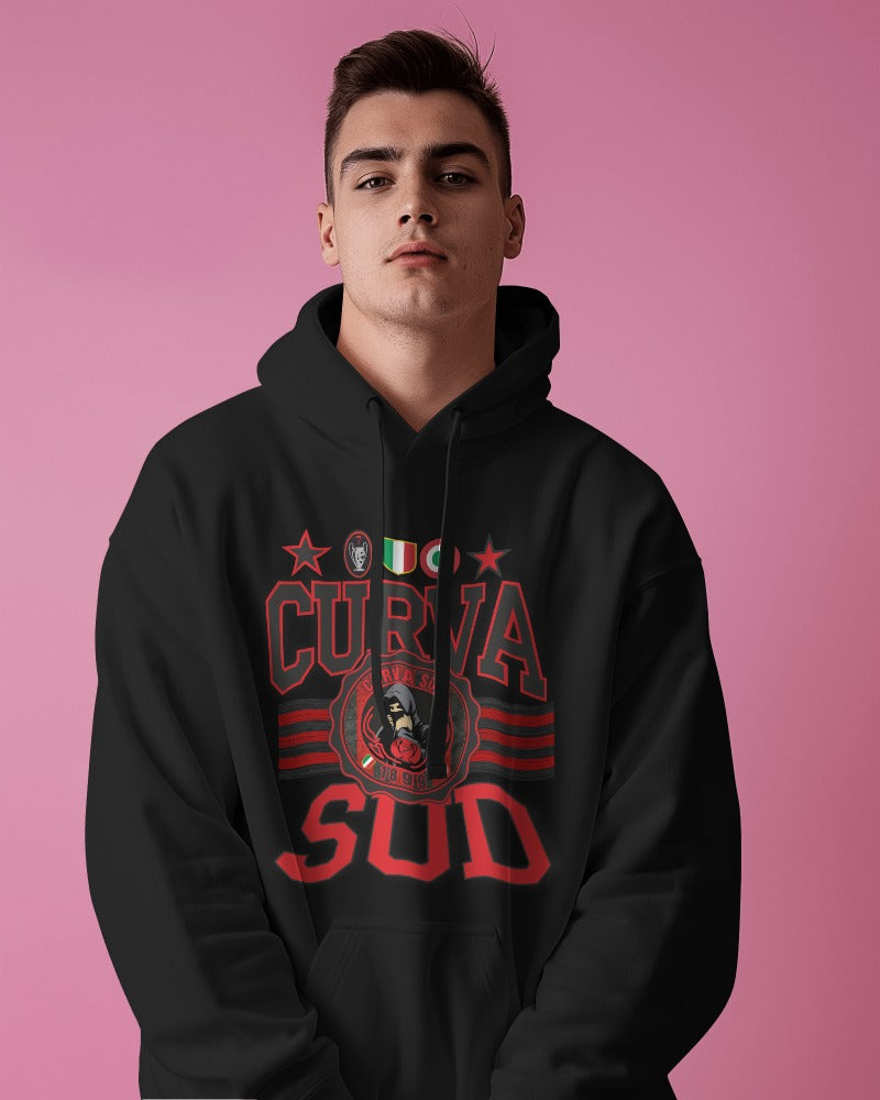 Felpa CON MARSUPIO E CAPPUCCIO DA ADULTO con stampa curva SUD sia retro che davanti
