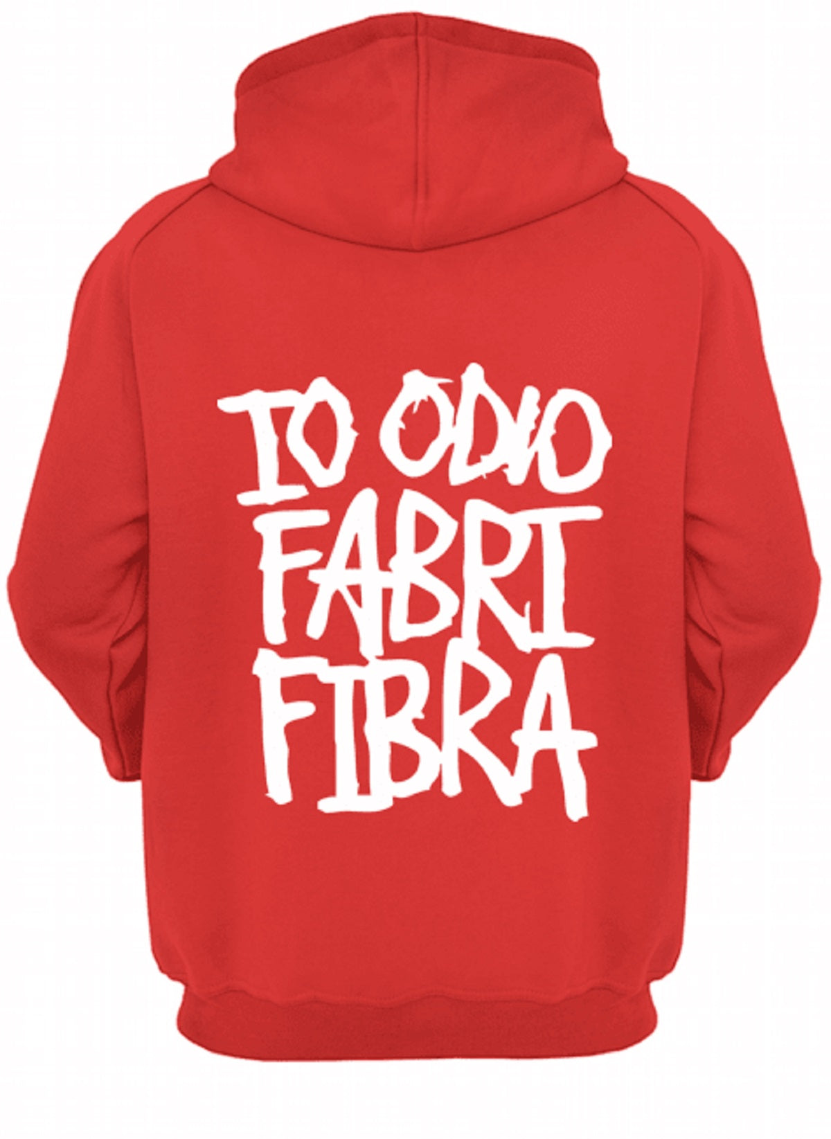 Felpa con cappuccio e marsupio con stampa davanti e retro Io odio Fabri Fibra
