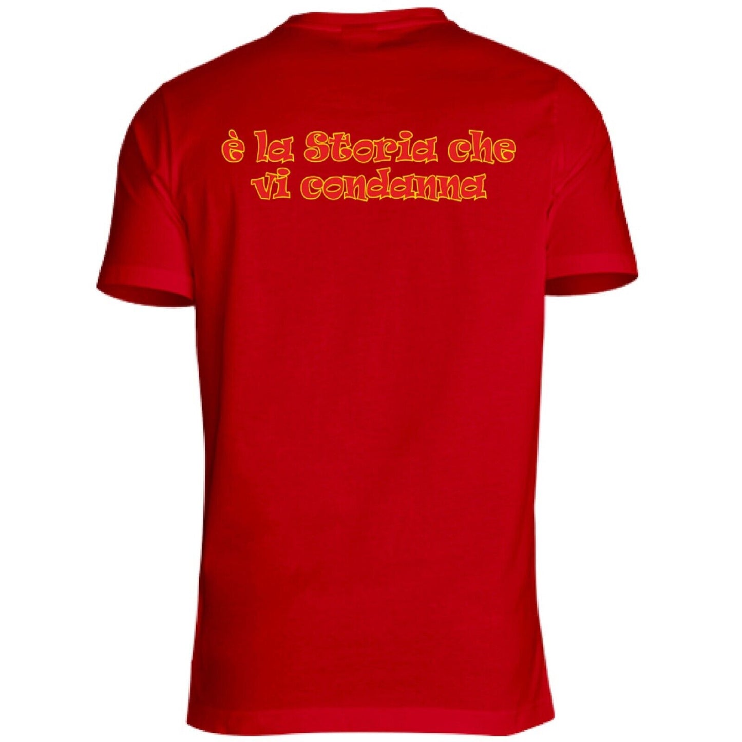 Maglietta Rossa per Il Tifoso romanista Giallo Rosso, stampa anche su retro