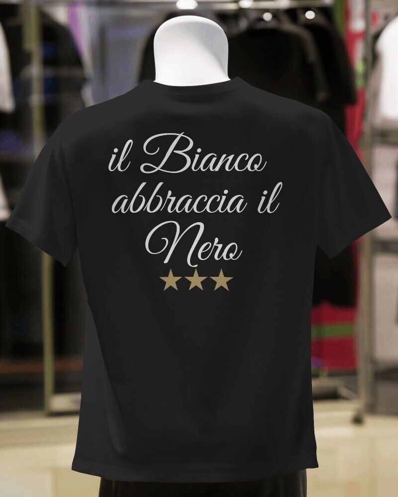 Maglietta Unisex Bianca o Nera per Il Tifoso Bianco Nero