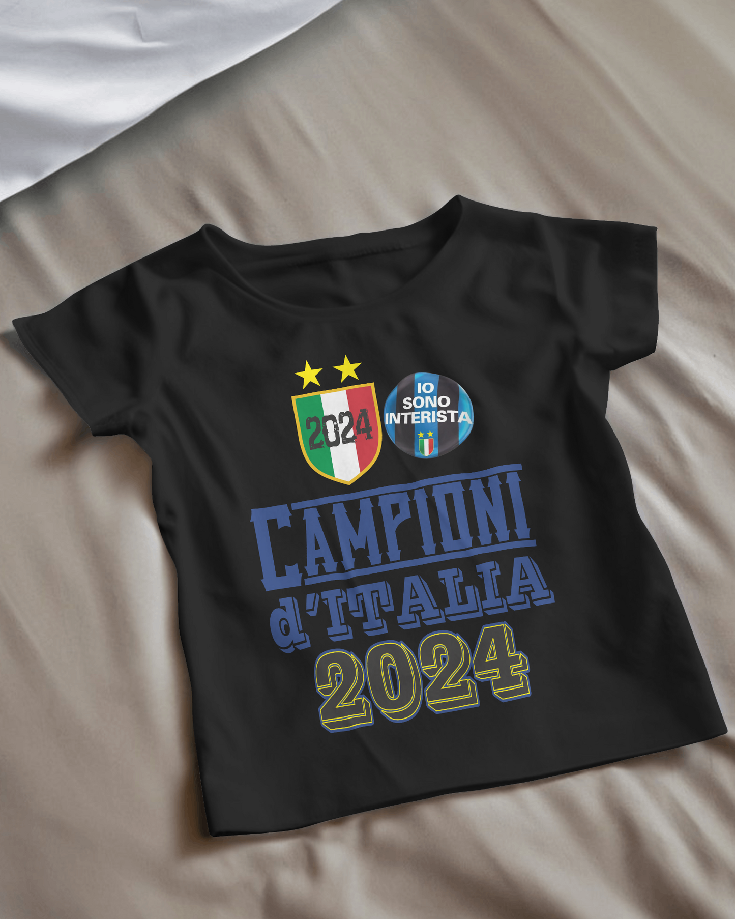 Maglietta unisex manica corta in cotone e stampa  Inter Campioni d'Italia 2024