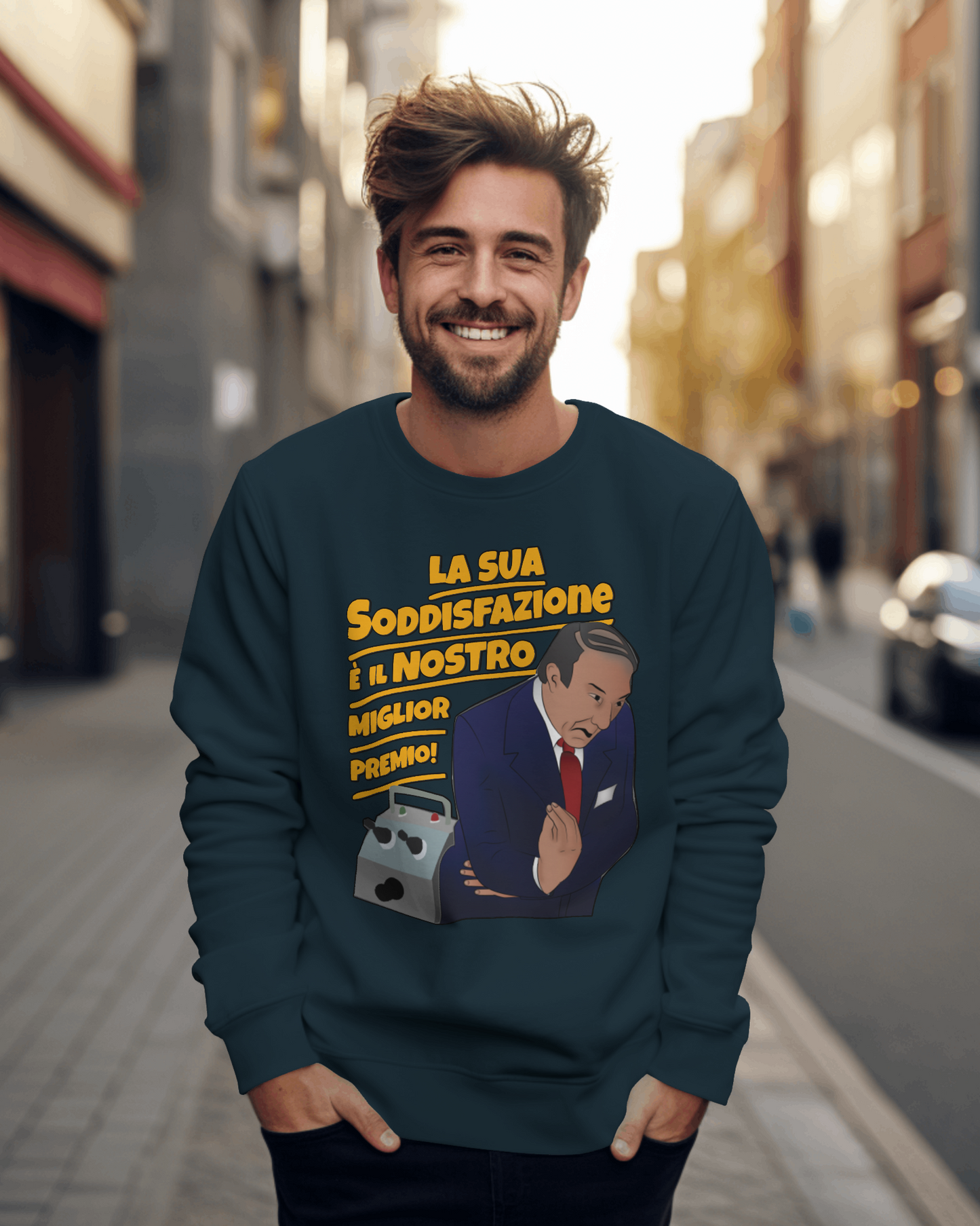 Felpa girocollo Fashion con stampa La sua soddisfazione