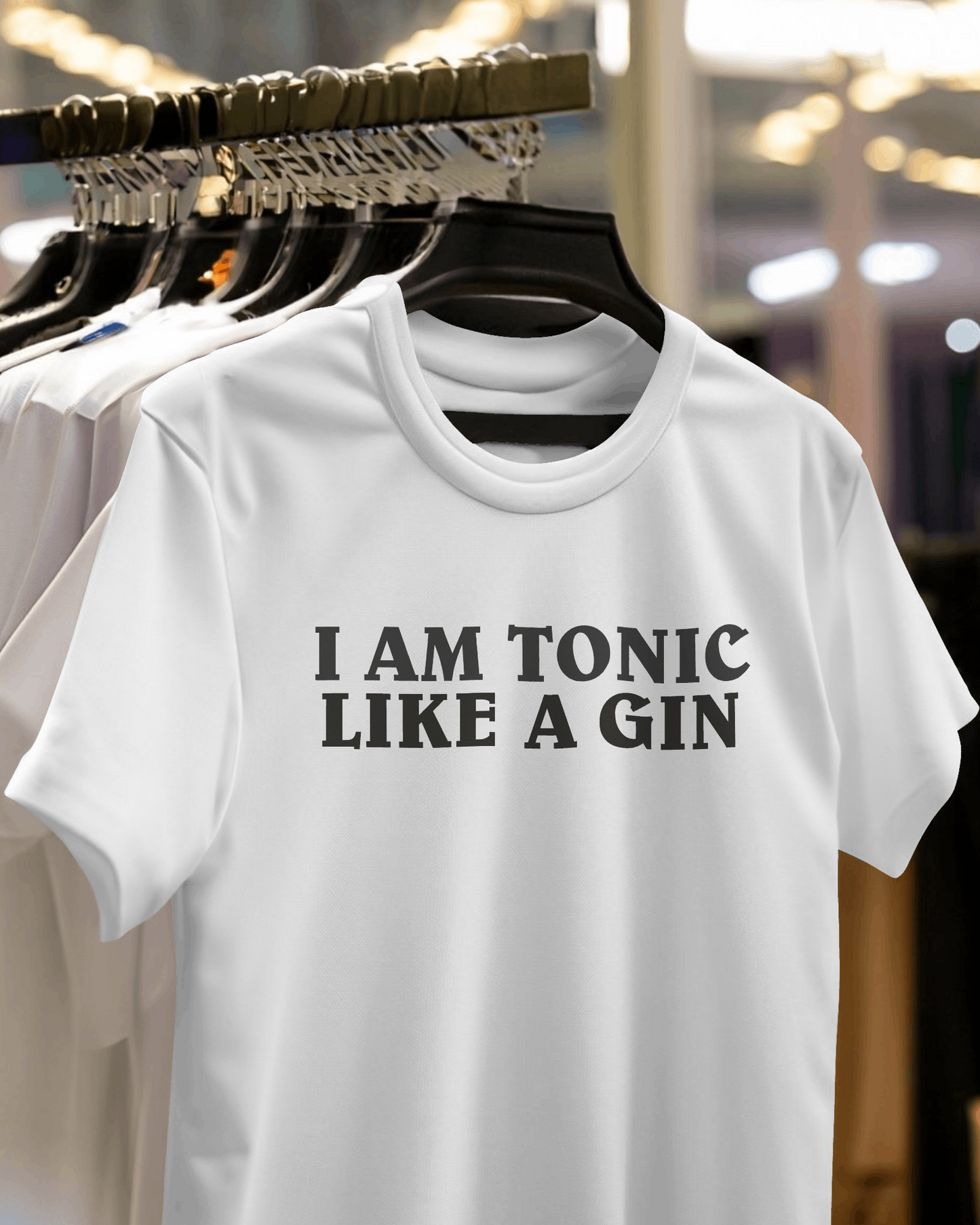 Maglietta bianca con stampa I AM TONIC LIKE A GIN