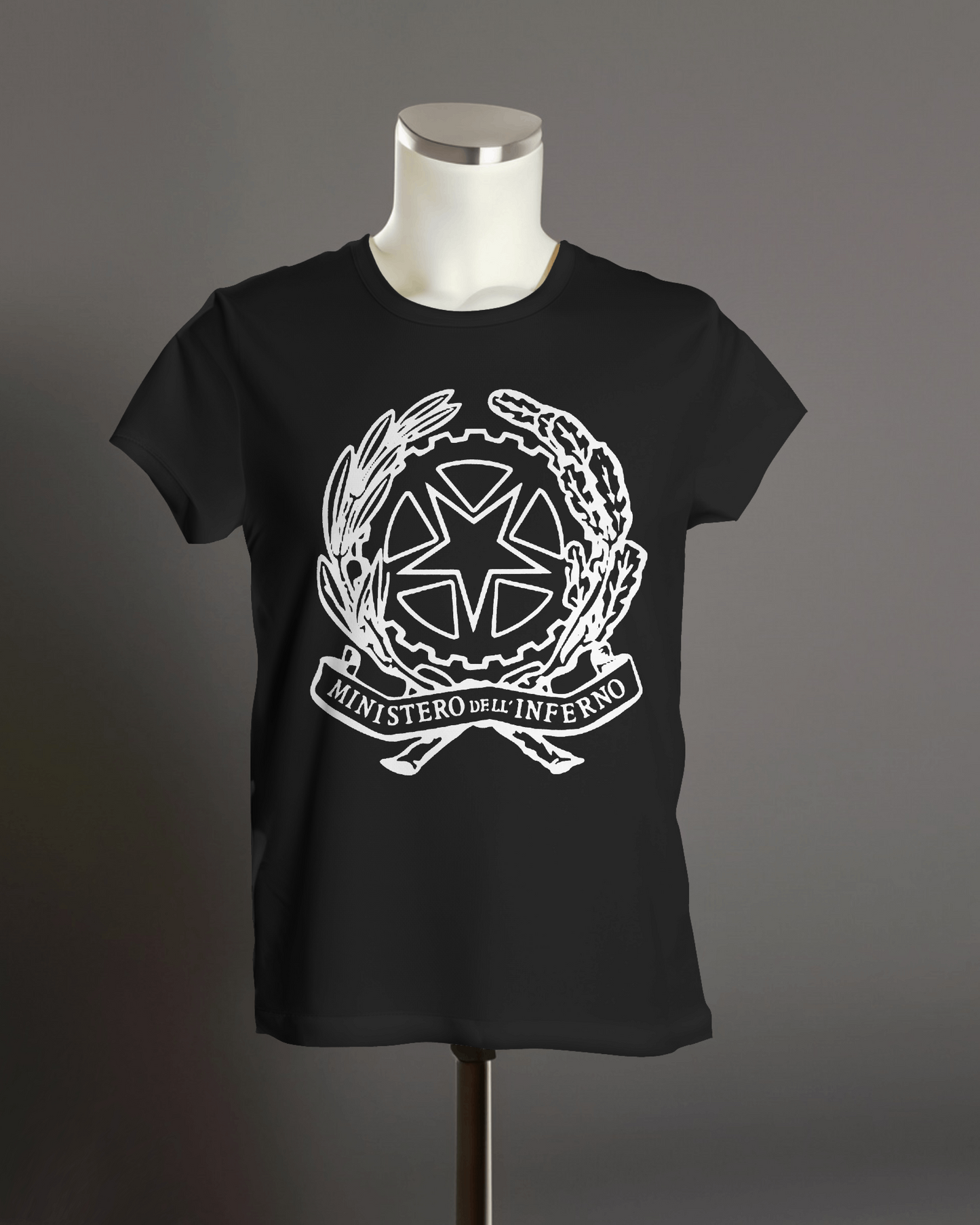 Maglietta vari colori, manica corta, e con stampa Ministero dell'inferno