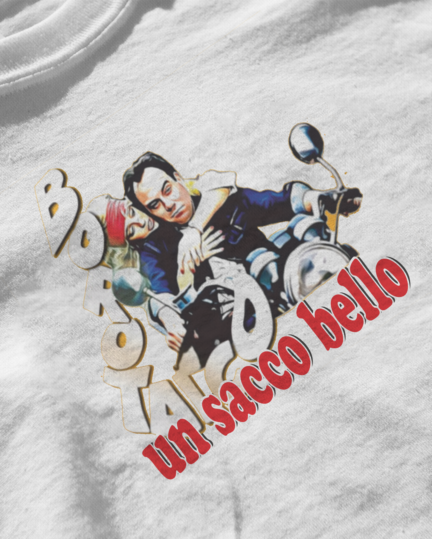 Maglietta bianca con stampa Borotalco