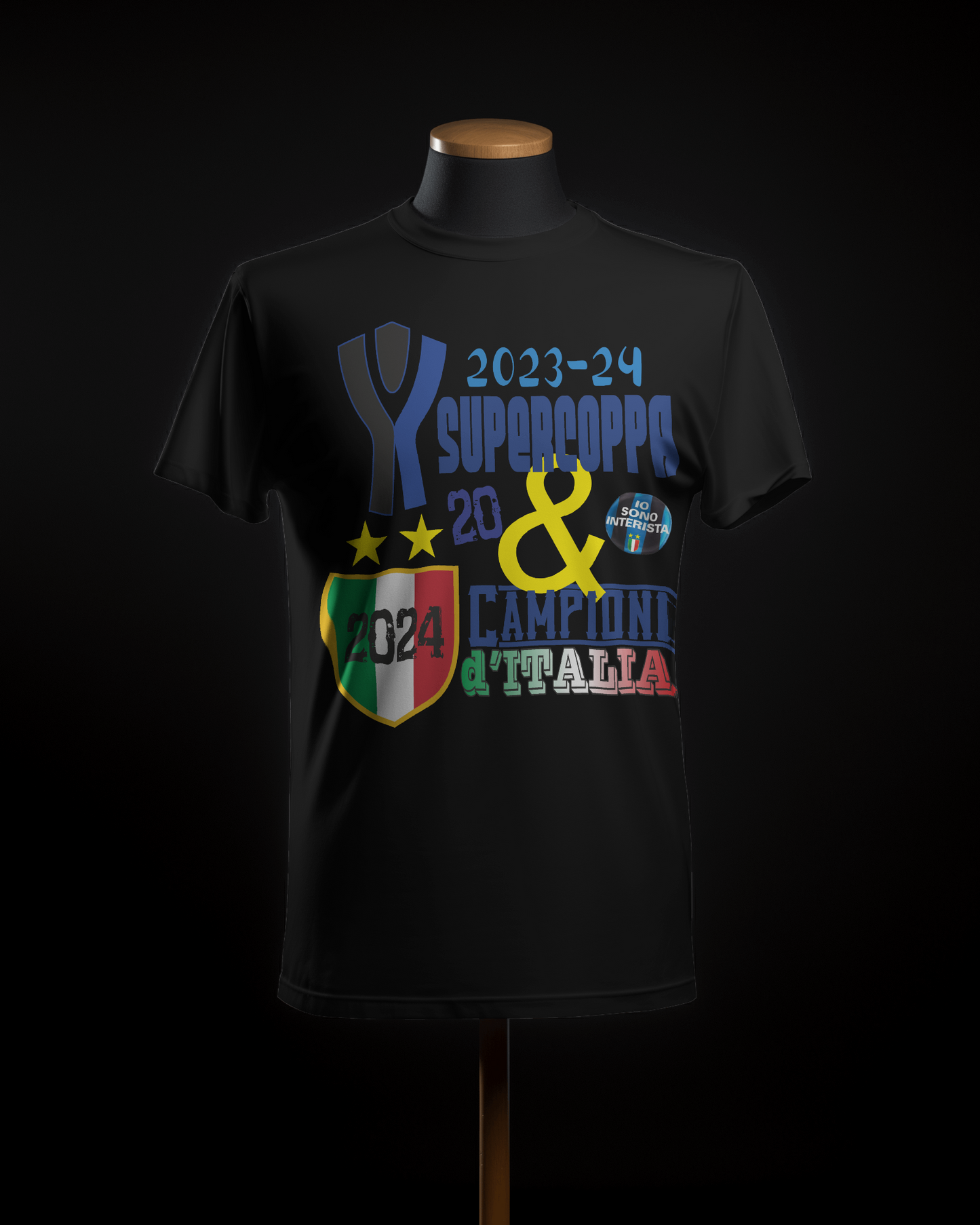 Maglietta unisex manica corta in cotone e stampa Inter Campioni d'Italia 2024