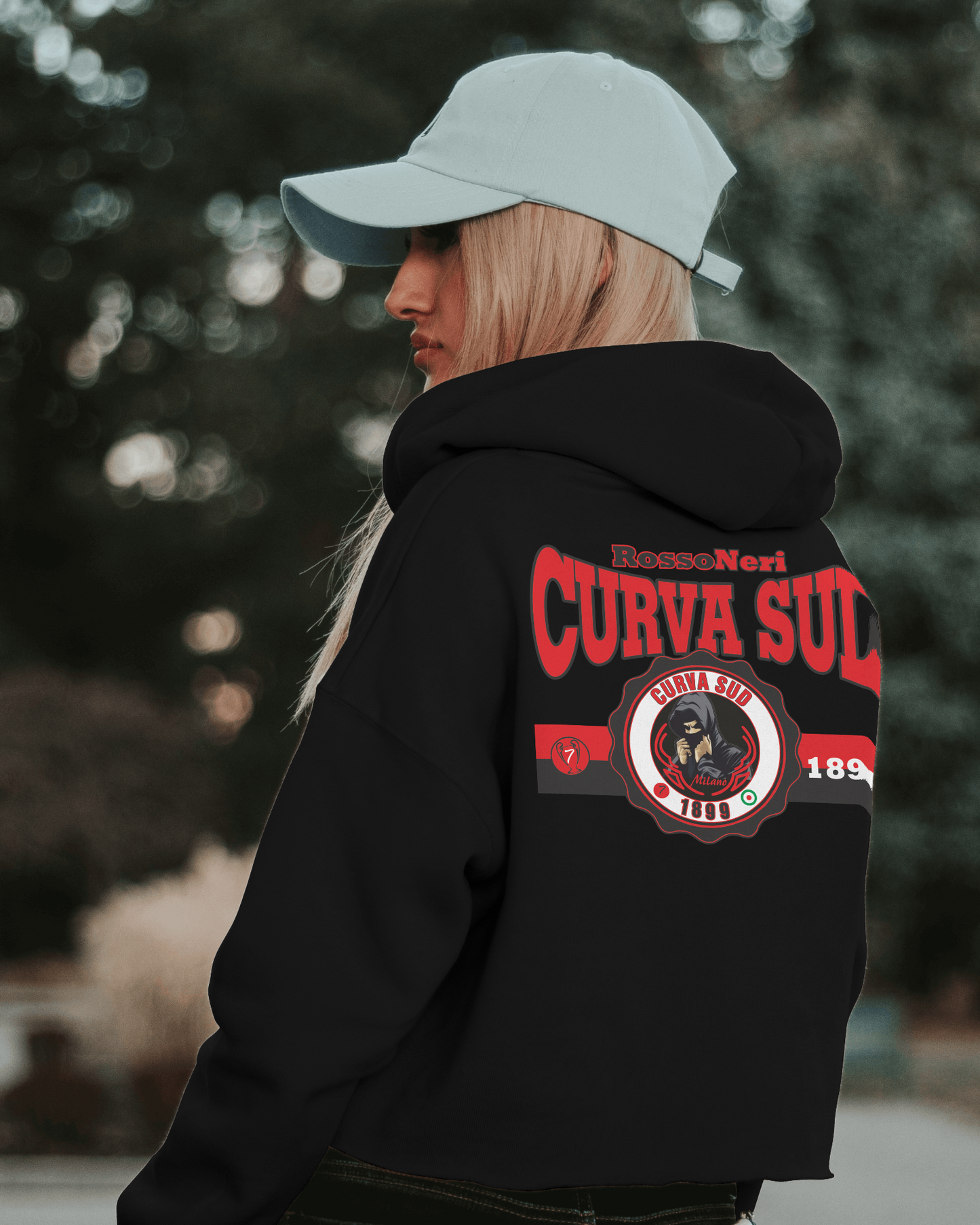 l Felpa CON MARSUPIO E CAPPUCCIO DA ADULTO con stampa curva SUD sia retro che davanti