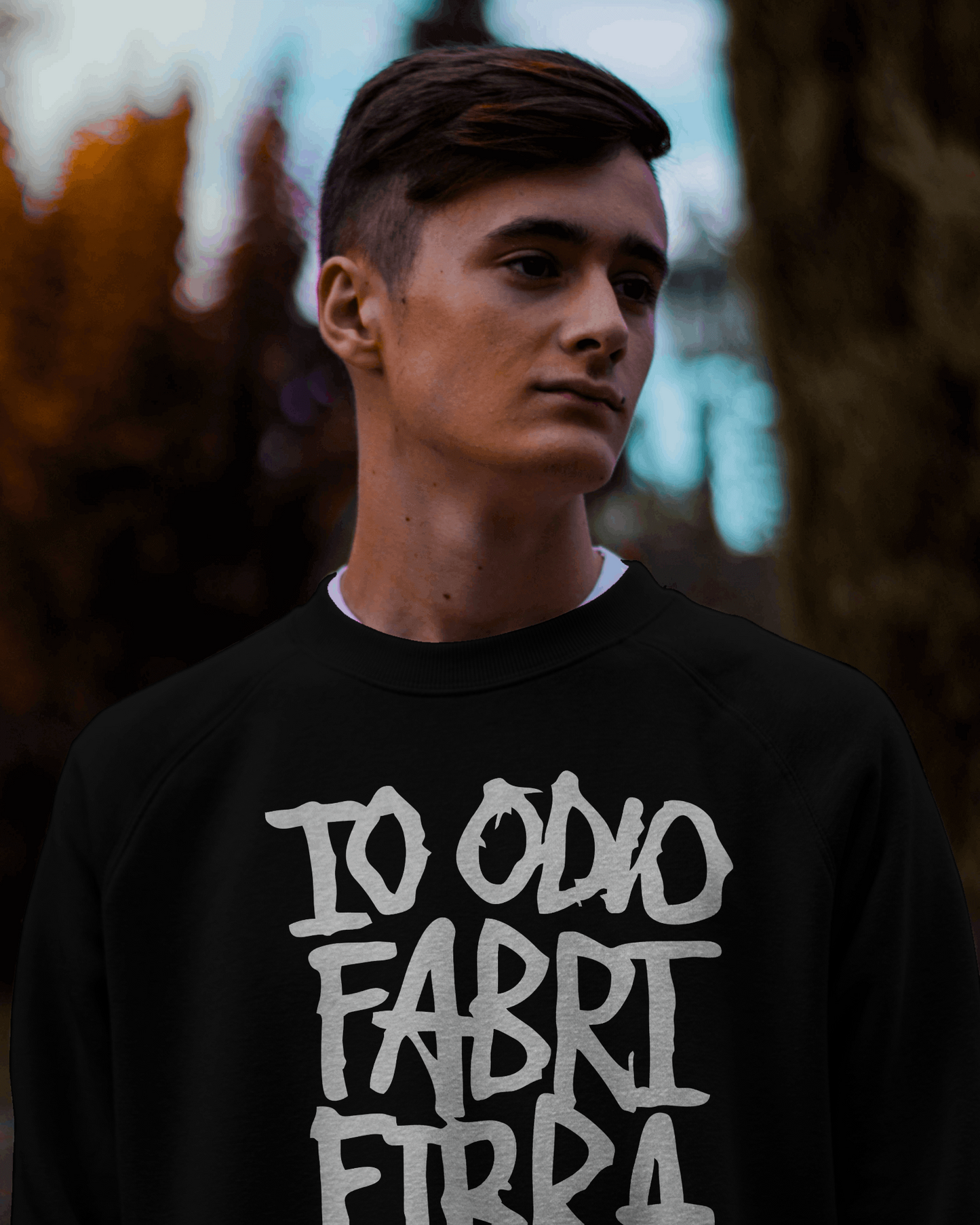 Felpa unisex girocollo Fashion da uomo IO ODIO FABRI FIBRA