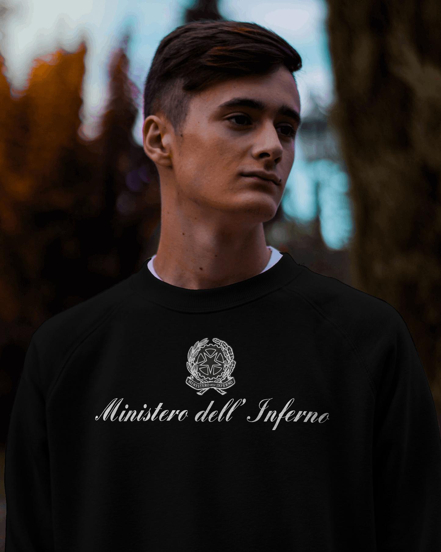 Felpa girocollo Fashion con stampa ministero dell'inferno