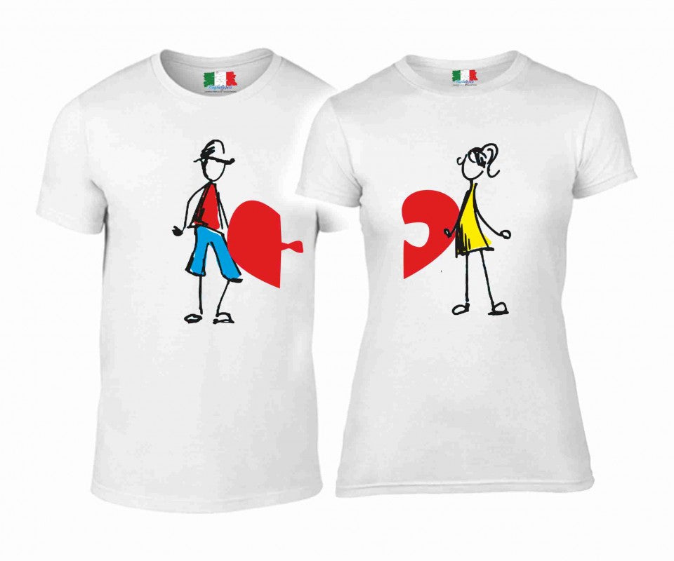 DUE MAGLIETTE IN 100% COTONE UOMO/DONNA : YOU AND ME