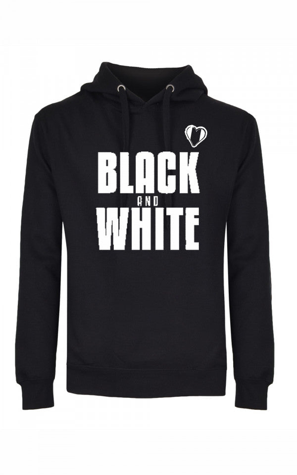 Felpa CON MARSUPIO E CAPPUCCIO DA ADULTO con stampa black and white