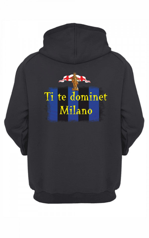 Felpa CON MARSUPIO E CAPPUCCIO DA ADULTO con stampa Ti Te dominet Milano