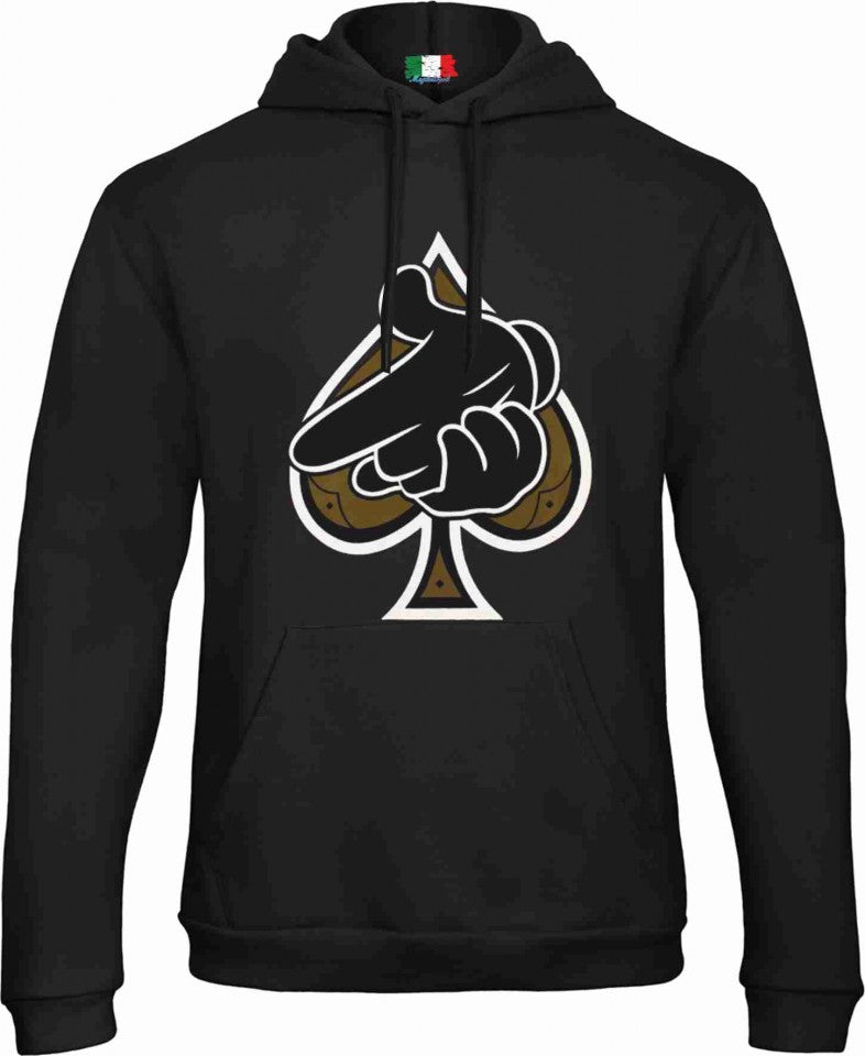 Felpa CON MARSUPIO E CAPPUCCIO DA ADULTO E DA BIMBO STAMPA STREET WEAR