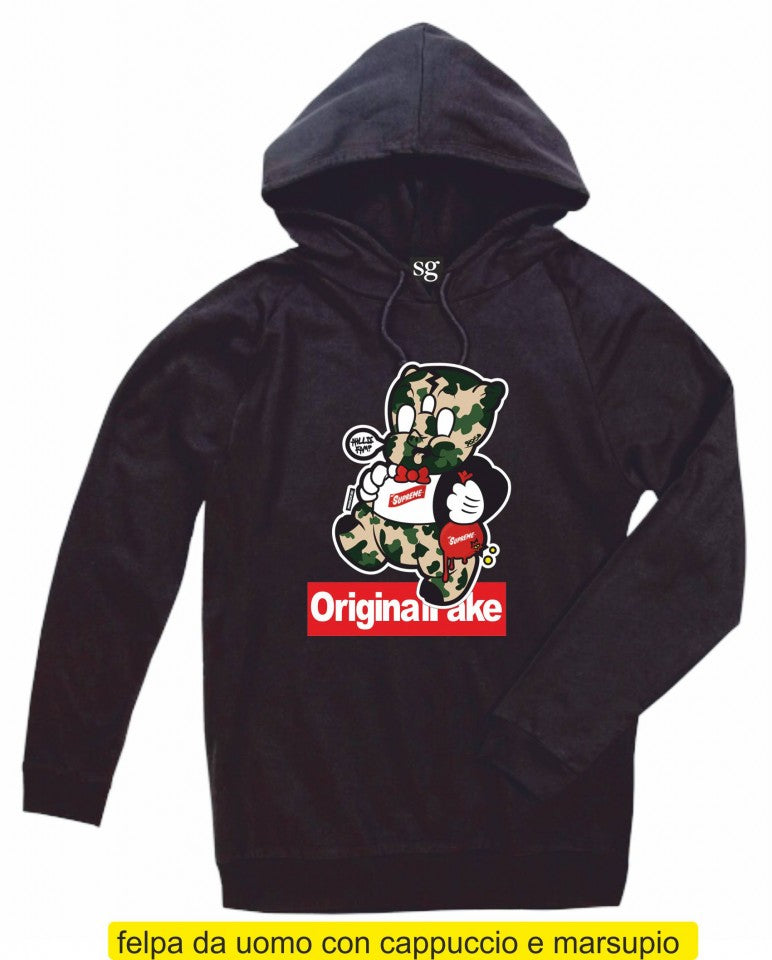 Felpa CON MARSUPIO E CAPPUCCIO da uomo ORIGINAL FAKE