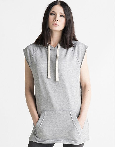 Felpa donna Oversized senza manica e con cappuccio