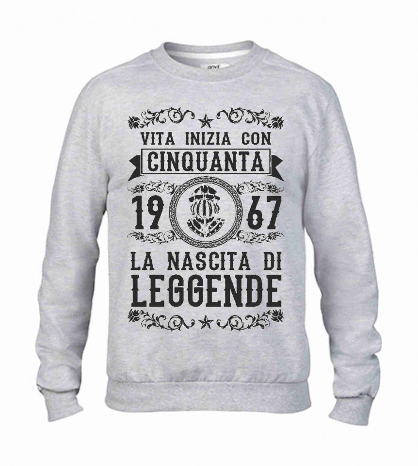 Felpa girocollo Fashion da uomo personalizzata con il tuo anno/mese di nascita