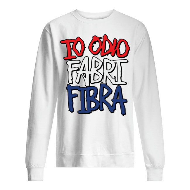 Felpa girocollo Fashion unisex io odio fabri fibra