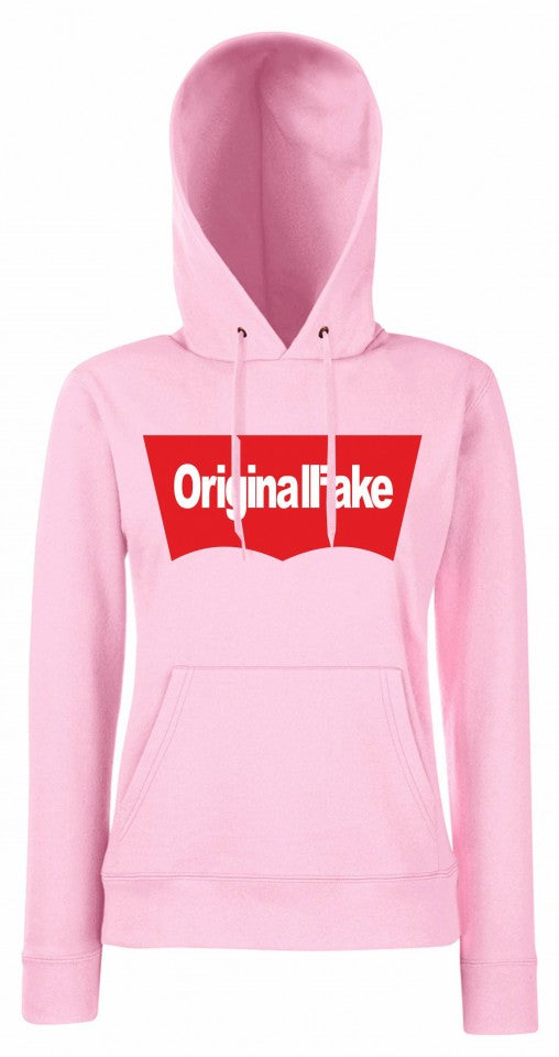 FELPA ROSA DA DONNA CON MARSUPIO E CAPPUCCIO ORIGINAL FAKE
