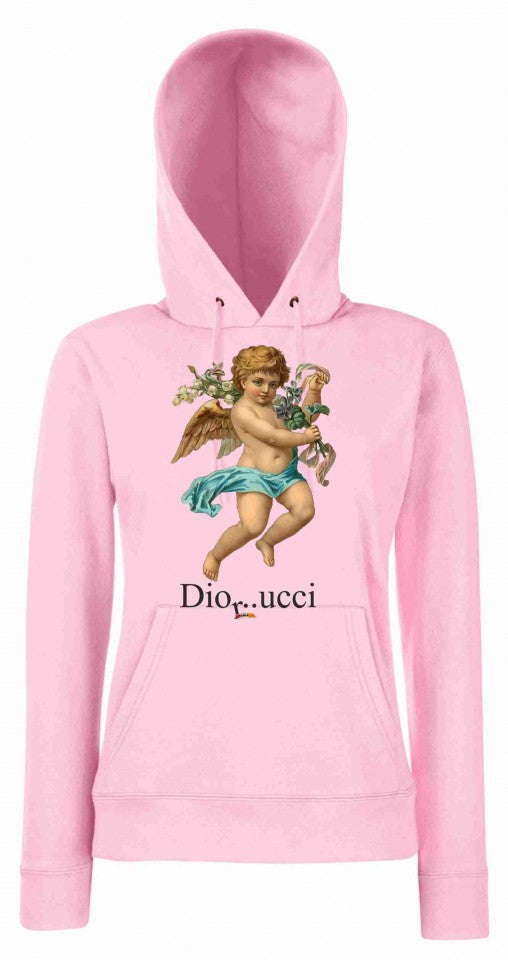FELPA ROSA DA DONNA CON MARSUPIO E CAPPUCCIO ORIGINAL FAKE